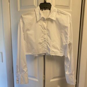 Zara Crop Button-down Shirt